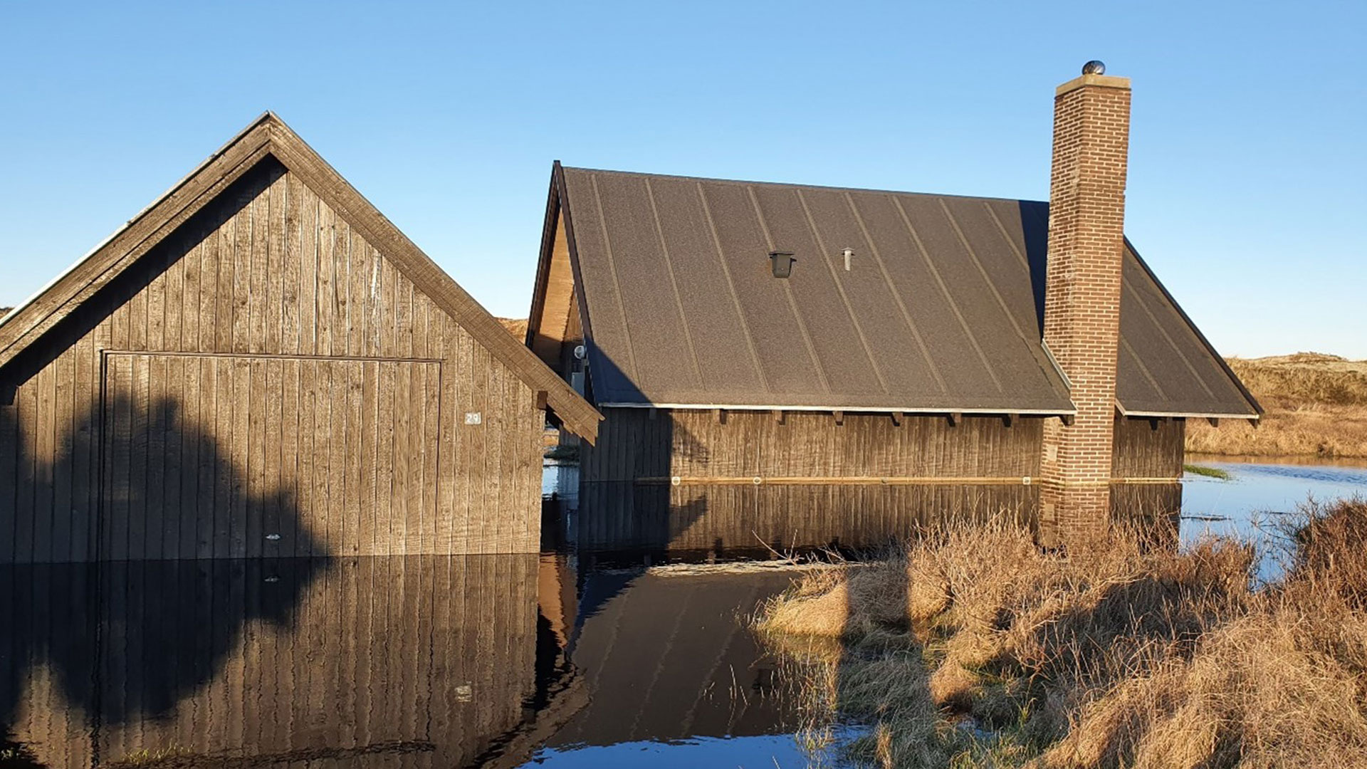 Flooded holiday home. Photo: Jammerbugt Kommune